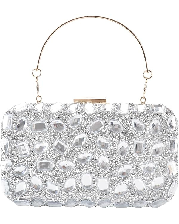 Womens Sparkly Rhinestone Sequin Glitter bag Clutch Evening Handbag Shoulder Bags Purse for Weddi... | Amazon (US)