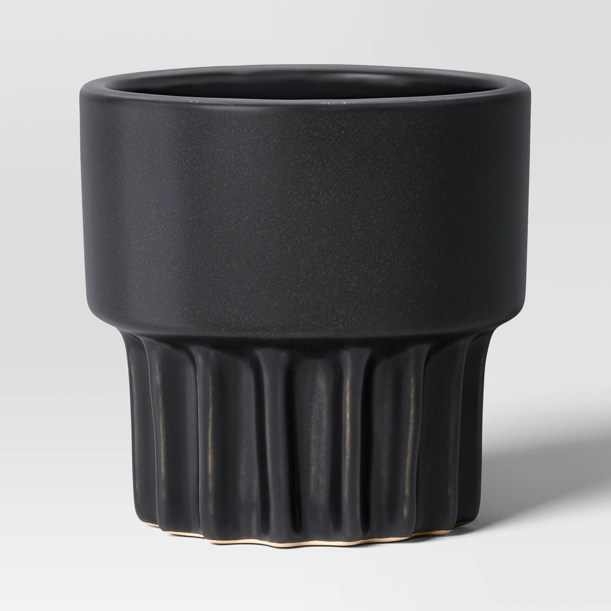 Geared Ceramic Indoor Outdoor Planter Pot Charcoal - Threshold™ | Target