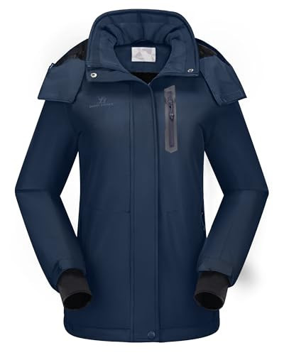 CAMEL CROWN Women's Ski Jacket Waterproof Warm Winter Snow Coat Hooded Mountain Outdoor Windbreaker Windproof Jacket XL | Amazon (US)