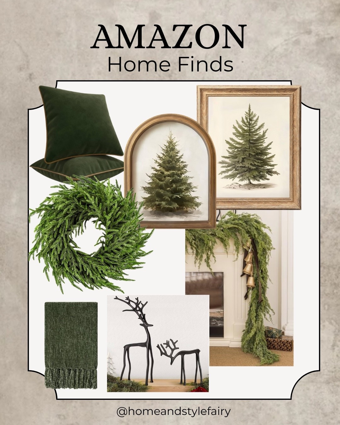 Curated selection of beautiful Christmas decor! 

Pillow covers, Christmas wall art, Soft Chenille Throw Blanket, Velvet Throw Pillow Covers with Trim, 24" Norfolk Pine Wreath, Set of 2 Black Reindeer Statues, Christmas Garland, Real Touch Greenery Cypress Pine Garland

#HolidayHomeDecor #BirchBranchDecor #ModernHolidayStyle #DesignerInspired 
#EntrywayStyling #HolidayGlow #LuxuryForLess #AmazonFinds #SeasonalStyling #ElegantInteriors #LTKSeasonal


#LTKfamily #LTKwinter #LTKcanada