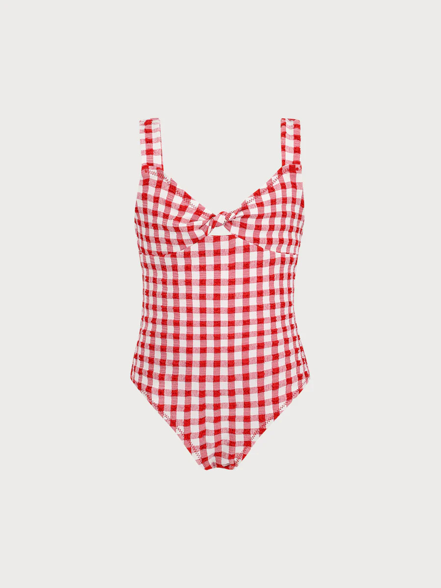 Girls' Red Plaid One-Piece & Reviews - Red - Sustainable Girls Clothing | BERLOOK | BERLOOK