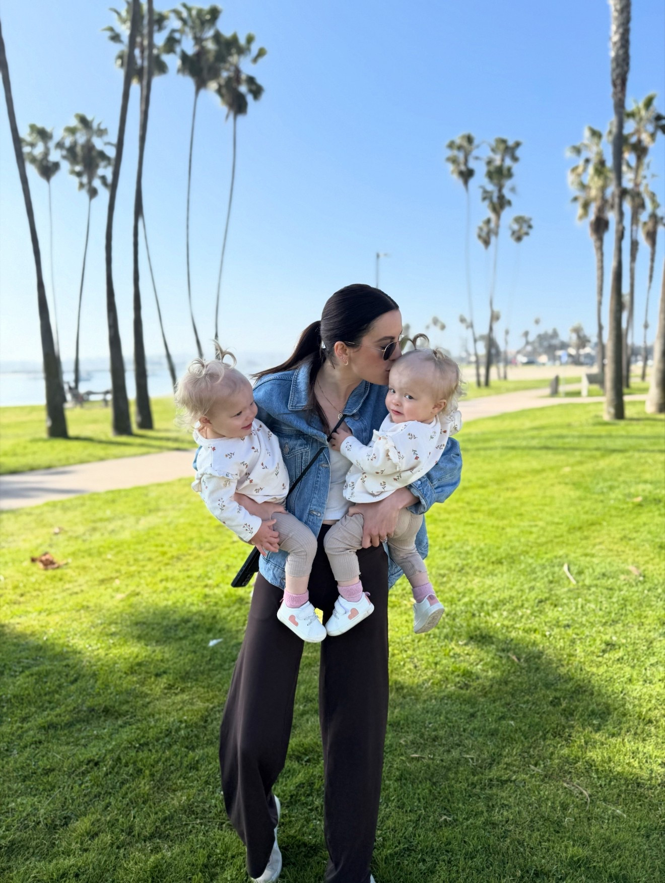 The ultimate busy mom & work from home outfit formula. Matching top not pictured, but a must! TTS in bottoms & size up in top  