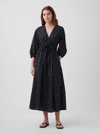 V-Neck Tie-Front Maxi Dress | Gap Factory
