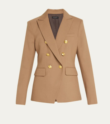 NEW Rag & Bone Preston Double Breasted Blazer in Dark Tan Size 4 #SJ299  | eBay | eBay US