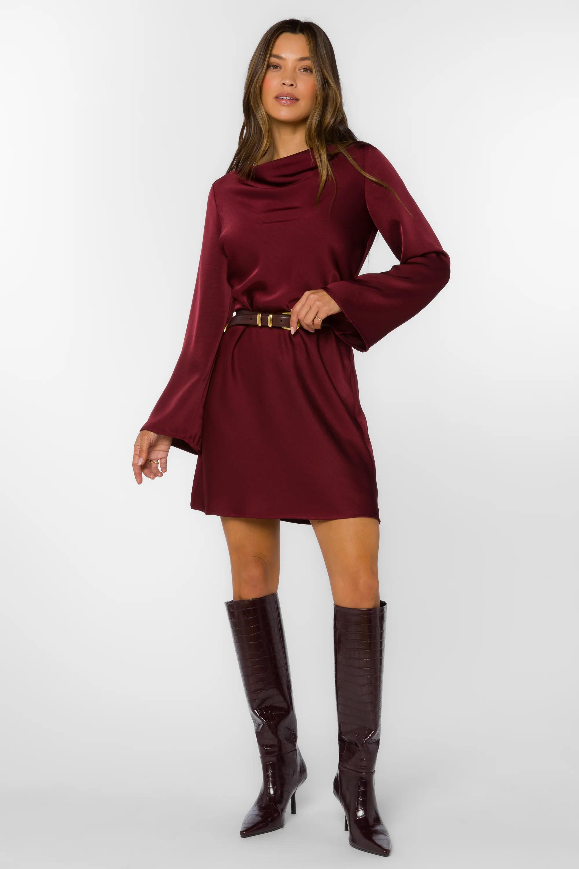 Mariko Maroon Dress | Velvet Heart Clothing
