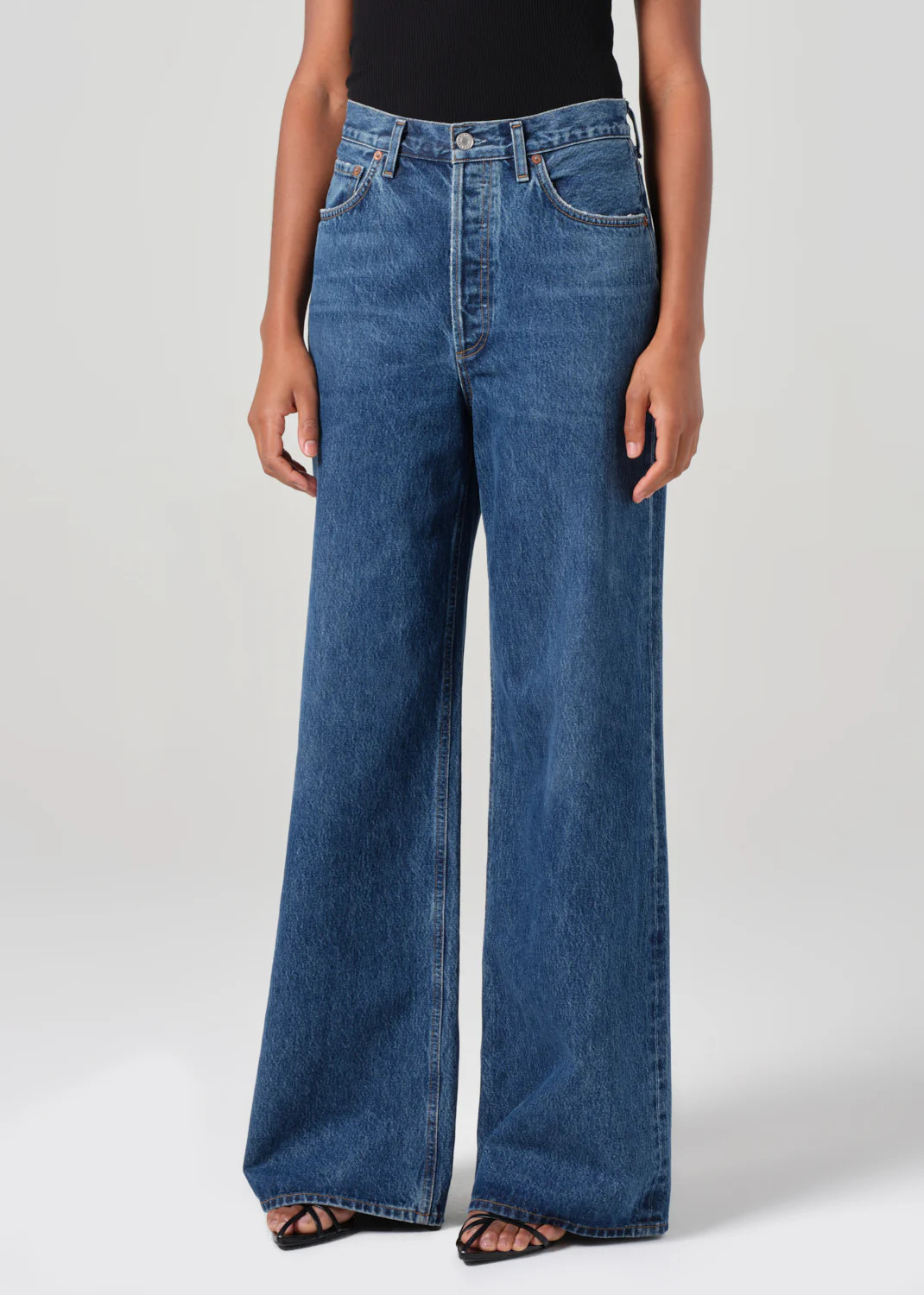 Dame High Rise Wide Leg No Cuff in Enamour | AGOLDE