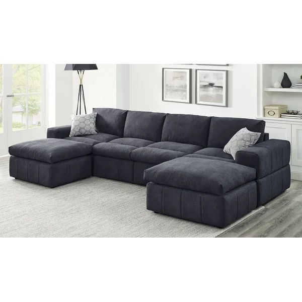 Durah 134" Wide Reversible Modular Sectional with Ottoman | Wayfair North America