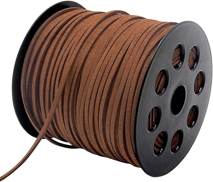Tenn Well Leather String, 100 Yards 2.6mm Flat Suede Cord, Faux Leather Cord for Jewelry Making, ... | Amazon (US)