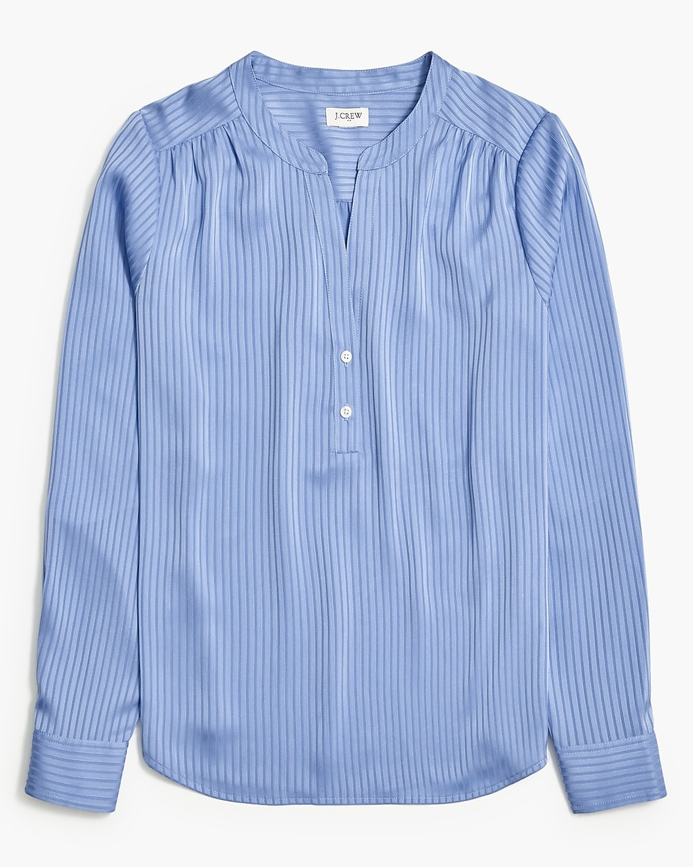 Shadow-striped long-sleeve popover placket blouse | J.Crew Factory