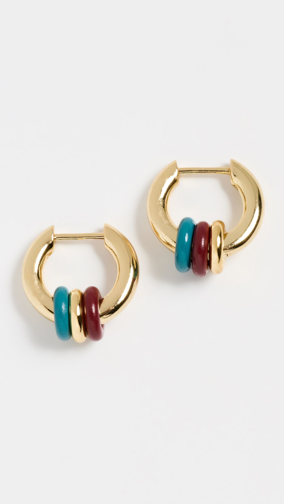 Madewell Enamel Small Multi Ring Hoop Earrings Pomegranate Seed One Size | Shopbop