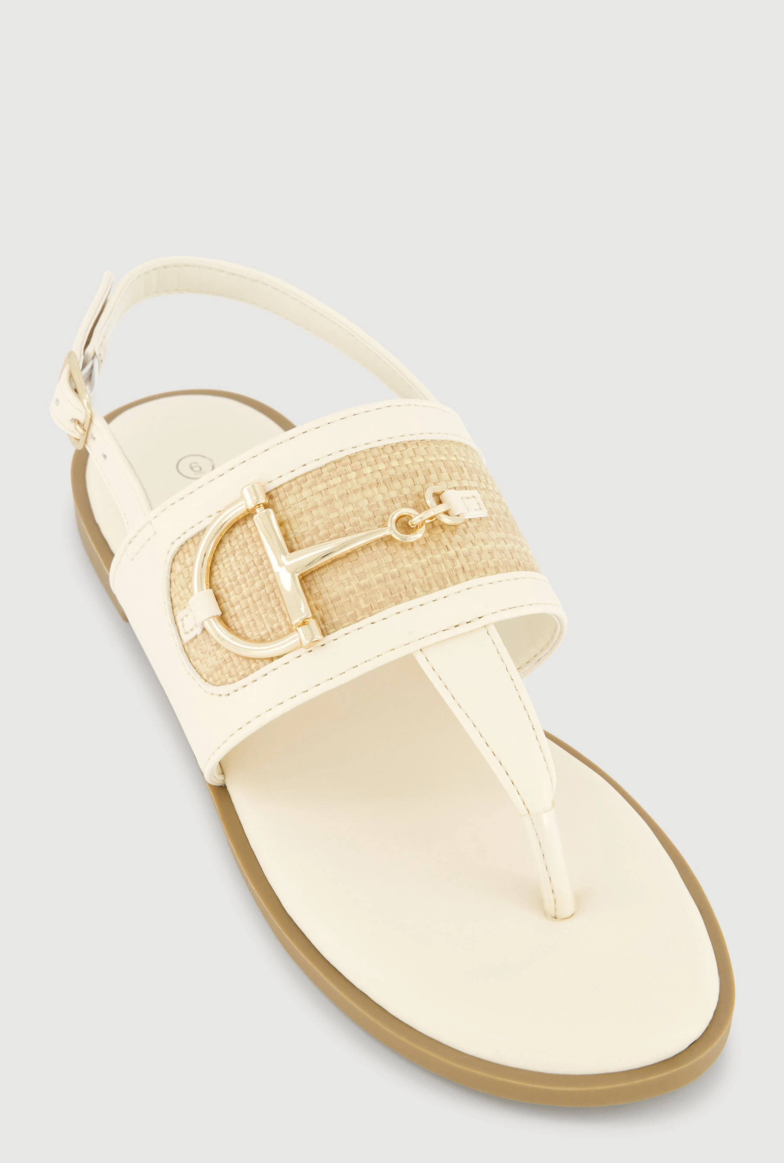 Women's Metallic Detail Ankle Strap Thong Sandals | Walmart (US)