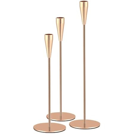 MICOKAY Set of 3 Candle Holders for Taper Candles, Modern Decorative Candlestick Holder for Wedding, | Amazon (CA)