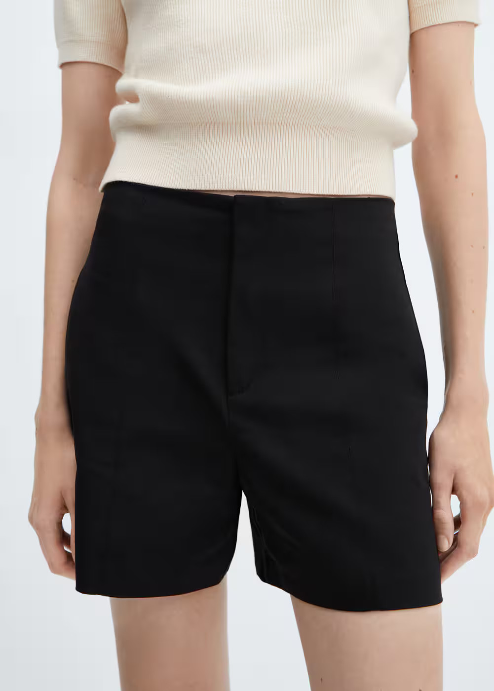 High-waist straight shorts -  Women | Mango USA | MANGO (US)