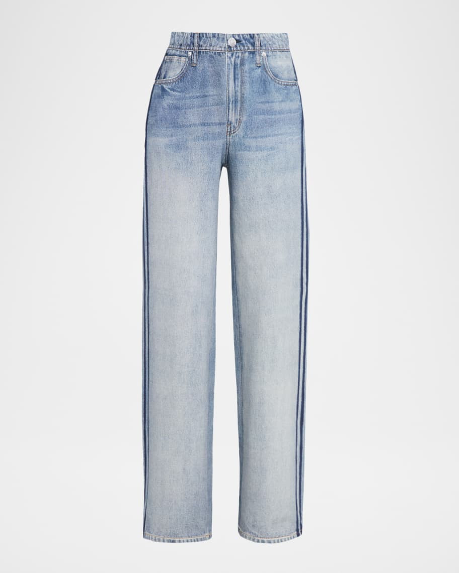 Rag & Bone rb Miramar Terry Wide-Leg Track Jeans | Neiman Marcus
