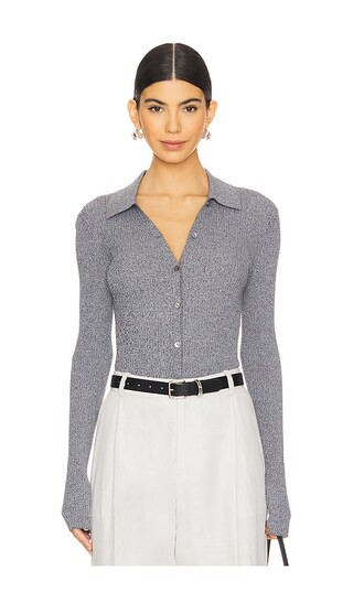 Marl Rib Cardigan in Nocturnal Navy & White | Revolve Clothing (Global)