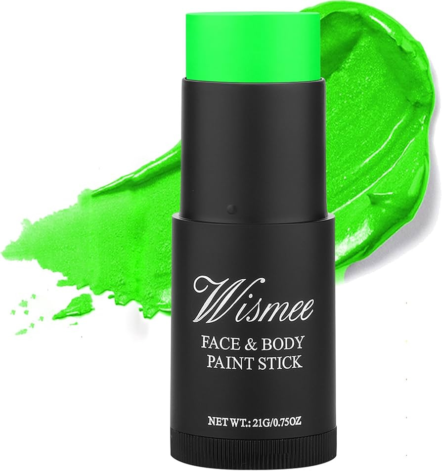 Green Eye Black Footabll, UV Neon Green Face Paint Stick, Non-Toxic Oil Based Face Makeup Body Pa... | Amazon (US)