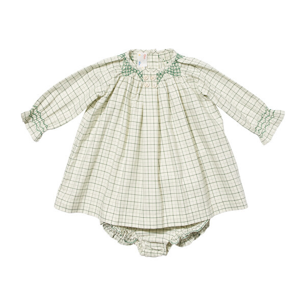 Willa Baby Dress, Green Tattersall | Maisonette