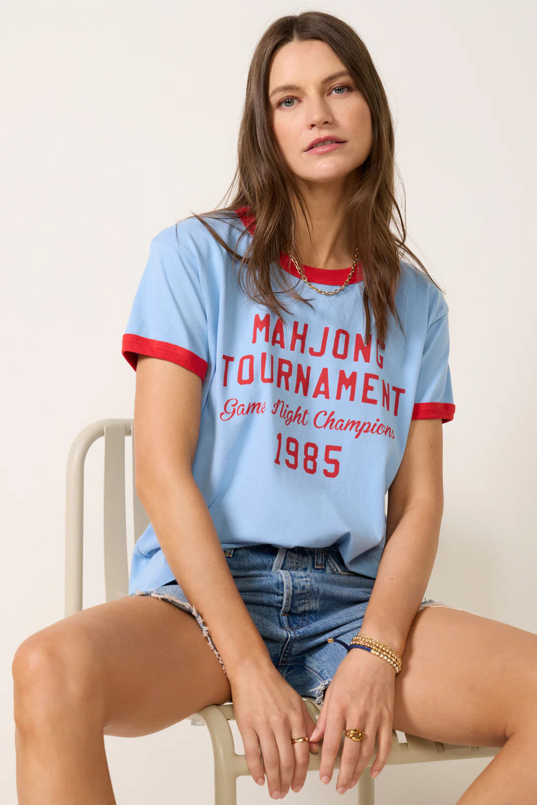Mahjong Champions Ringer Tee | Evereve