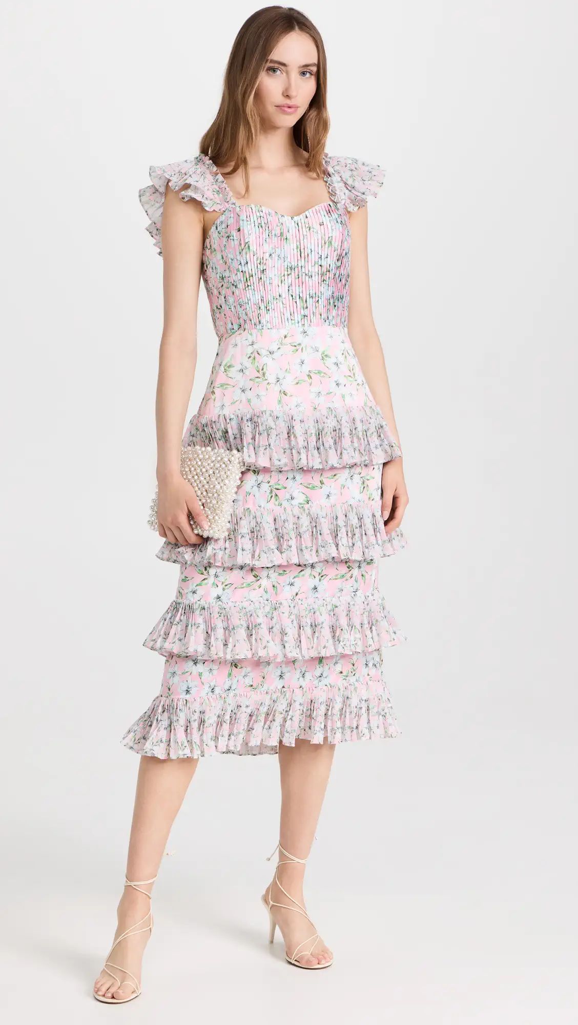 AMUR Grady Combo Pleated Dress | Shopbop | Shopbop