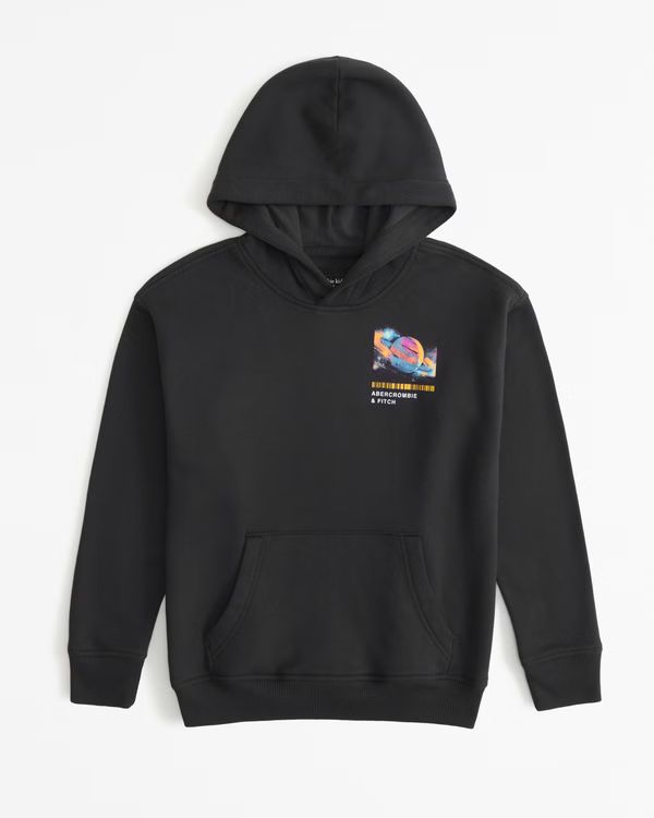 boys print graphic logo popover hoodie | boys tops | Abercrombie.com | Abercrombie & Fitch (US)