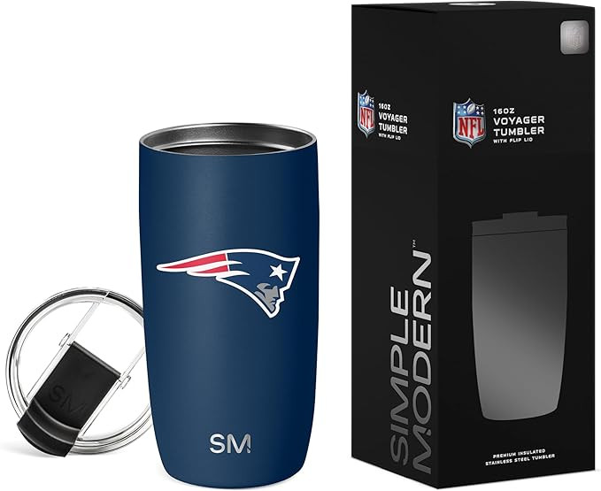 Simple Modern Officially Licensed NFL New England Patriots 16oz Travel Coffee Tumbler with Flip L... | Amazon (US)