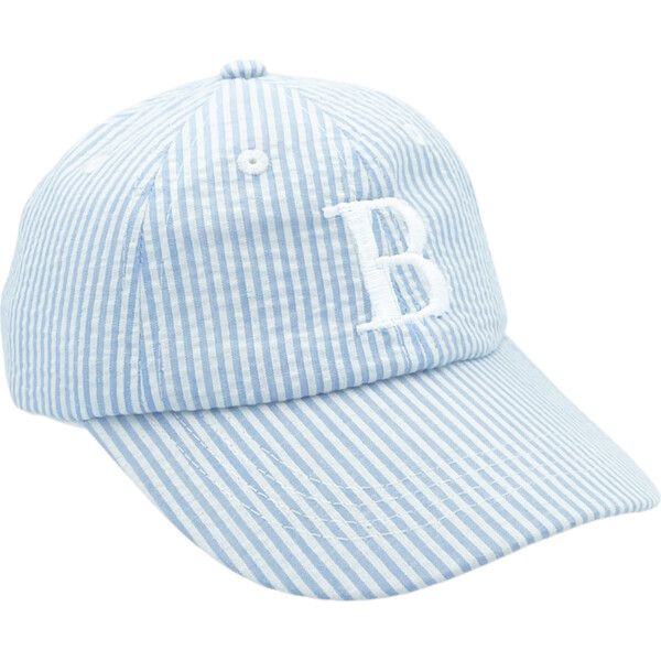 Baby Baseball Hat, Blue Seersucker | Maisonette