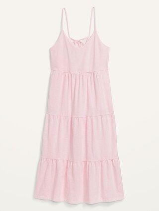 Tiered Slub-Knit Midi Cami Swing Dress for Women | Old Navy (US)