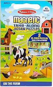 Melissa & Doug Take-Along Magnetic Jigsaw Puzzles Travel Toy On the Farm (2 15-Piece Puzzles) - P... | Amazon (US)