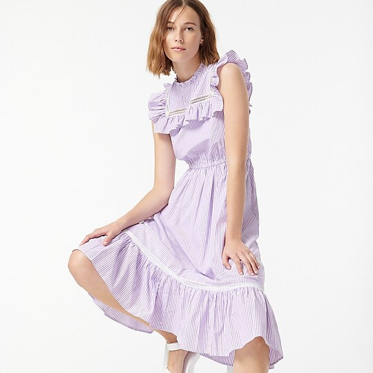 Tiered ruffle dress in stripe | J. Crew US