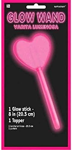 Amscan 310129.1 Glow Stick Wand - Pink Heart, Party Accessory, 1 piece | Amazon (US)