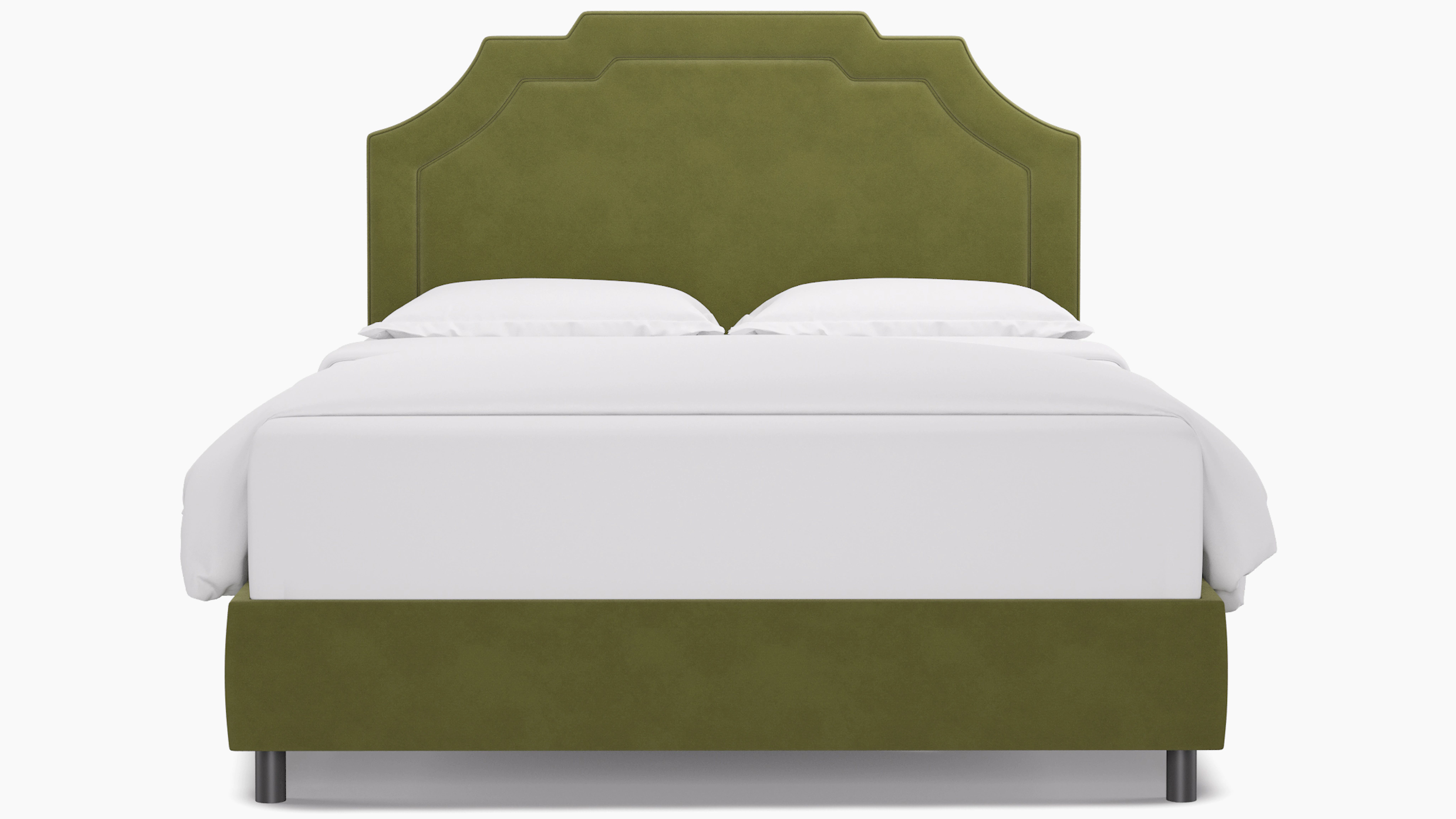 Art Deco Bed | Queen | Moss Velvet | The Inside