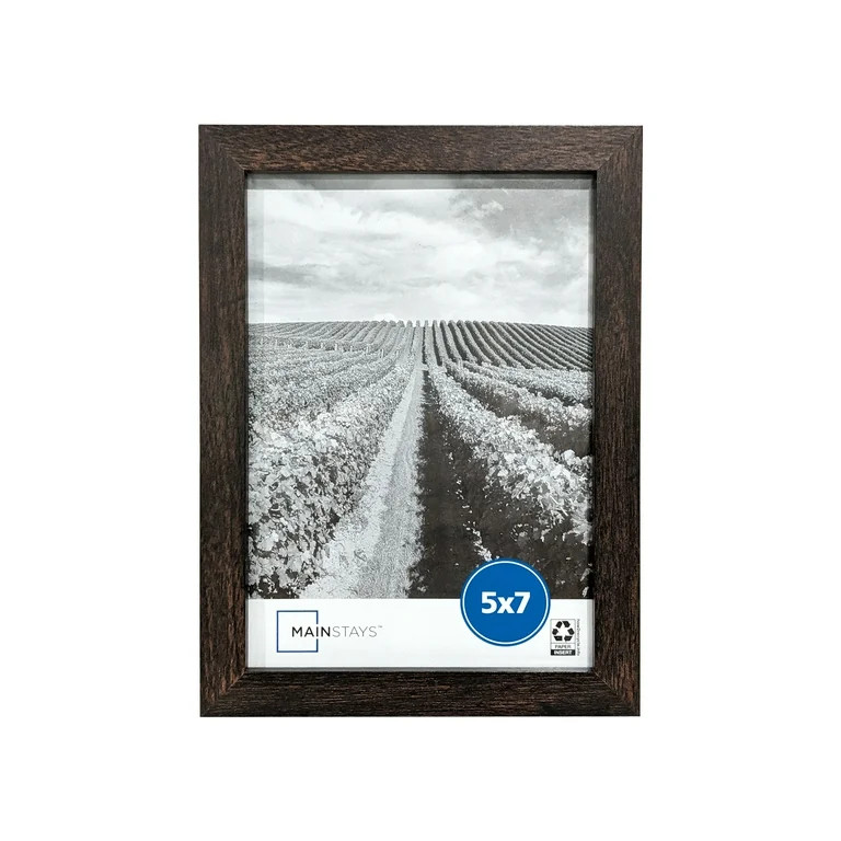 Mainstays \u2013 5x7 Picture Frame \u2013 Brown Gallery Linear Program Tabletop & Wall Photo Fram... | Walmart (US)