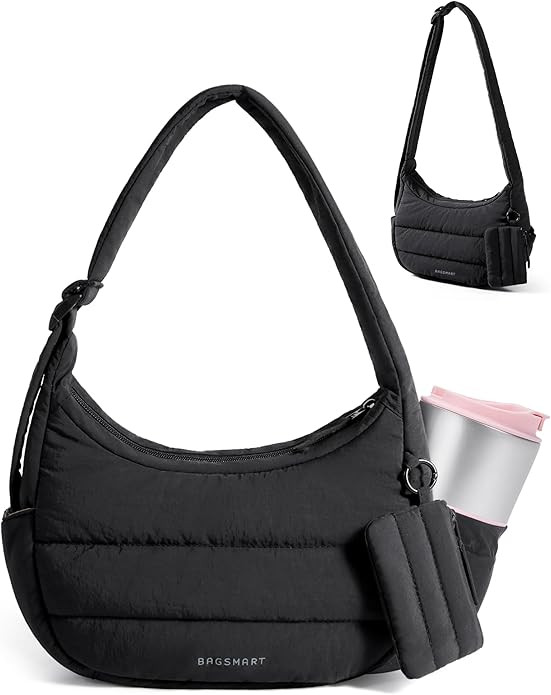 BAGSMART Shoulder Bag for Women Small Puffer Purses Crossbody Bag, Lightweight Fluffy Hobo Handba... | Amazon (US)