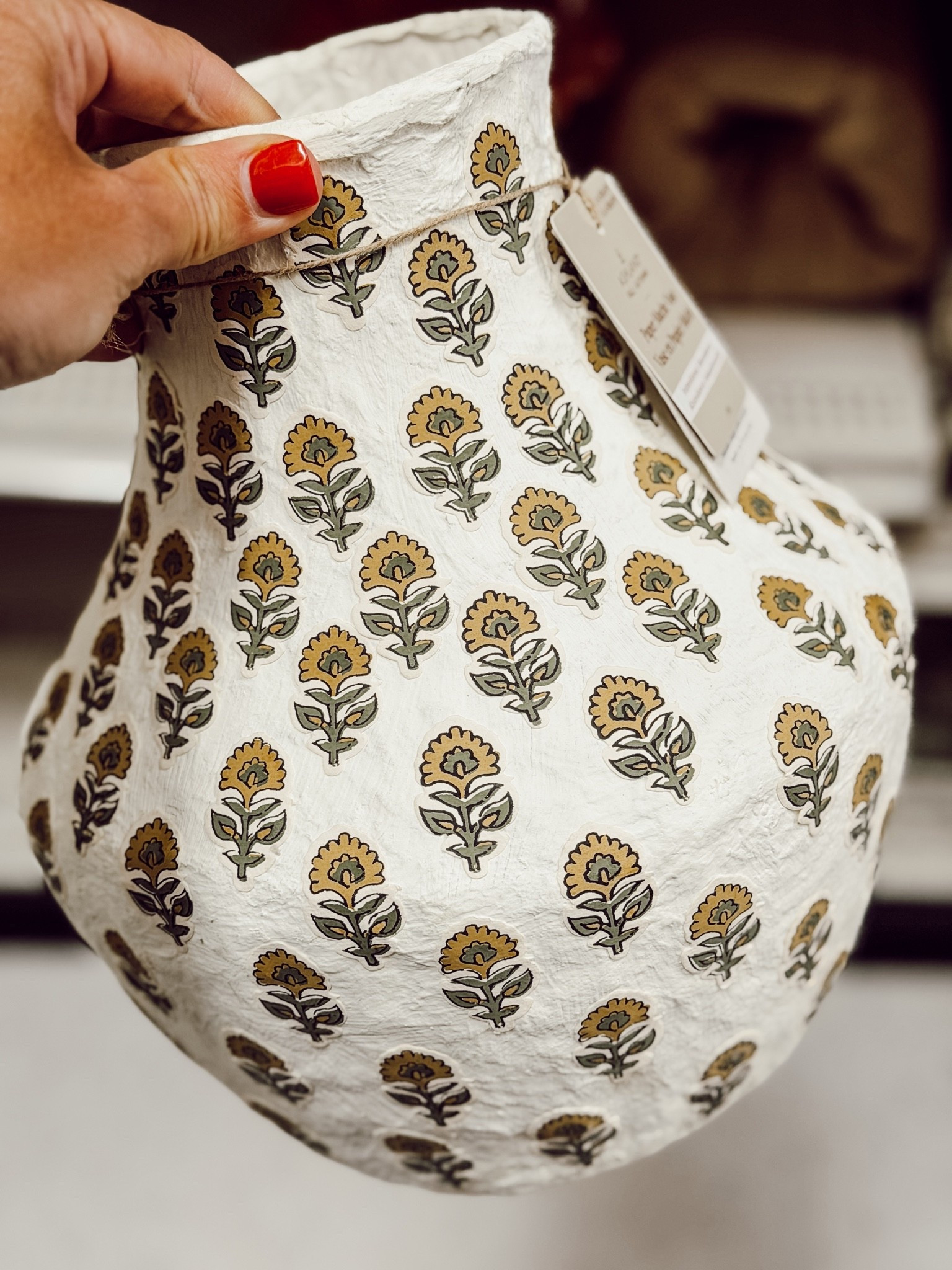 This block print paper mache vase is a beauty. @Michaels

#LTKHome #LTKSeasonal