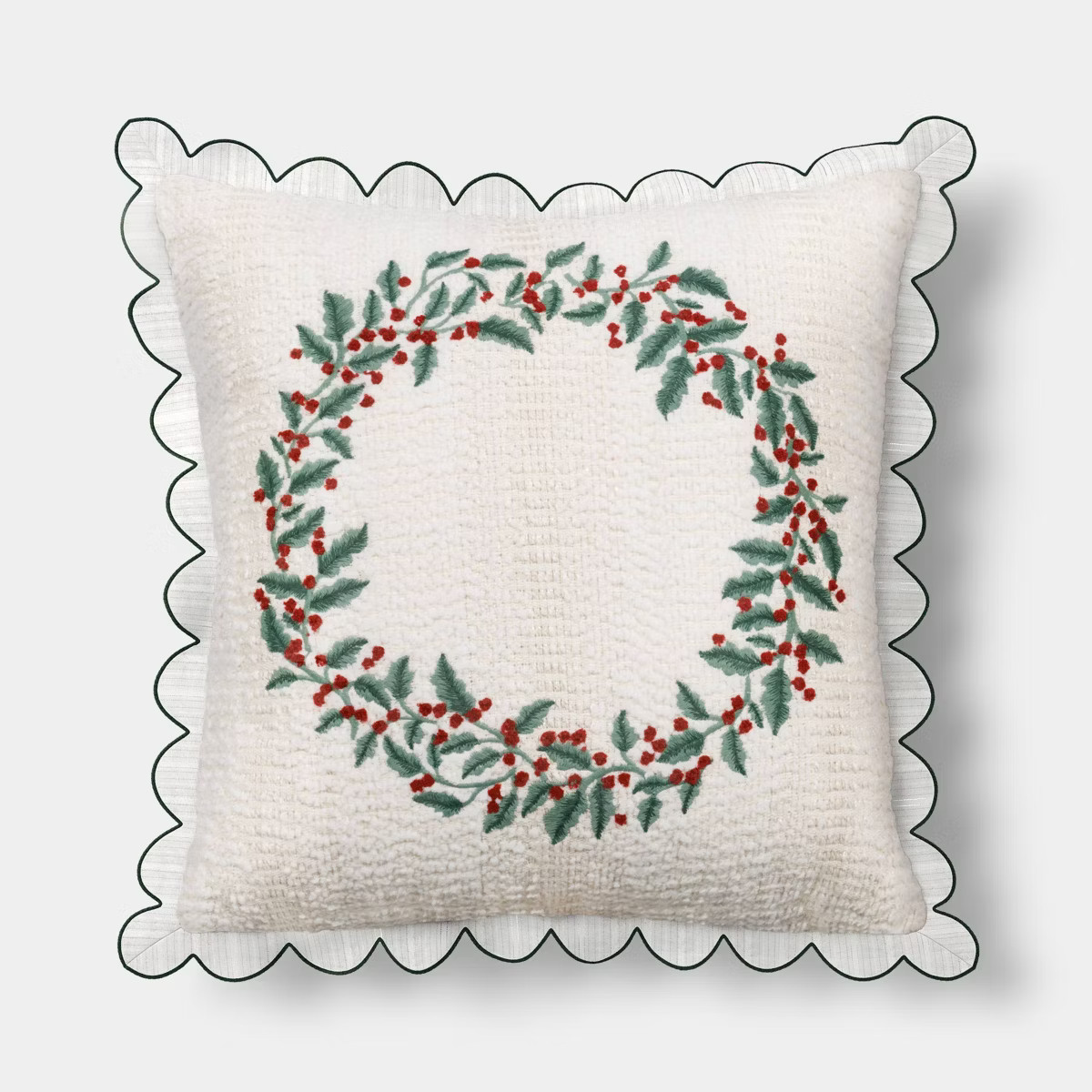 Oversized Square Wreath Throw Pillow Ivory - Threshold™ | Target