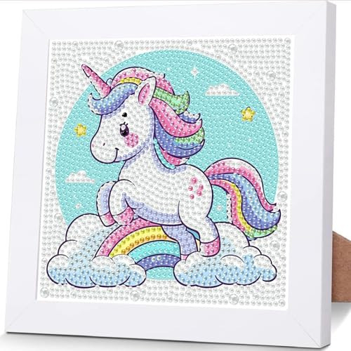 Diamond Art Kit for Kids with Frame,Rainbow Horse Diamond Painting for Kids | Amazon (US)