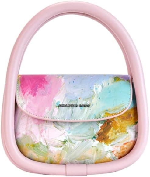Amazing Song Small Top Handle Purses for Women, Designer Leather Handbag Removable Crossbody Stra... | Amazon (US)