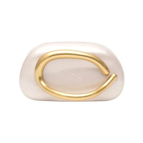 DEBIMY Women Acrylic Clutch Box Metal Handle Evening Bag Trendy Ladies Shoulder Crossbody Purse for Wedding Party Causal, Pearl | Amazon (US)