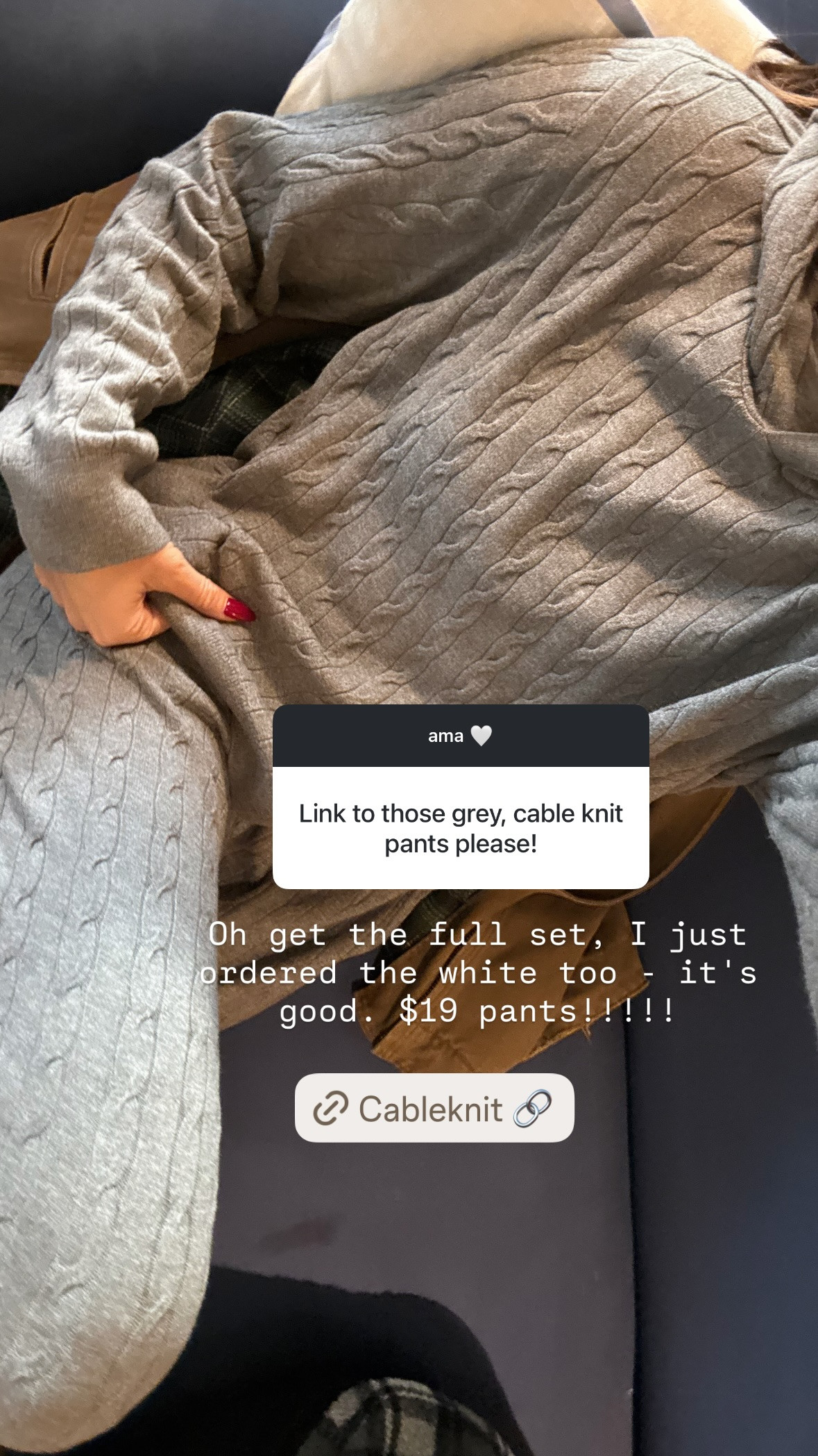 Such a cozy cable knit set! 

 