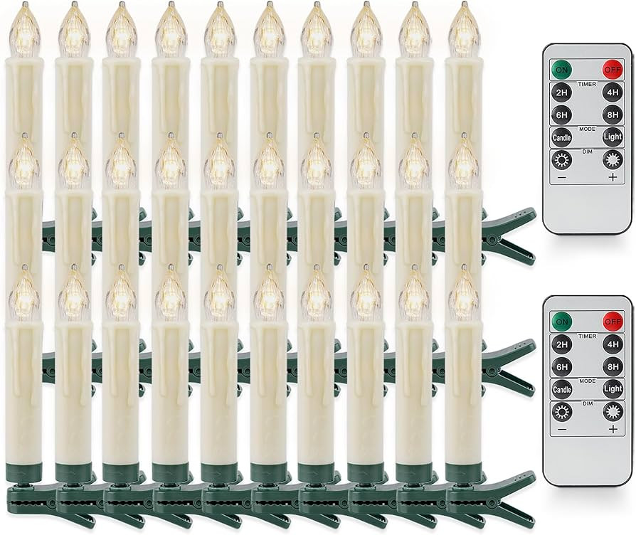 Rhytsing 30er Christbaumkerzen Led Kabellos mit 2 Fernbedienungen, Lichterkette für Weihnachtsba... | Amazon (DE)