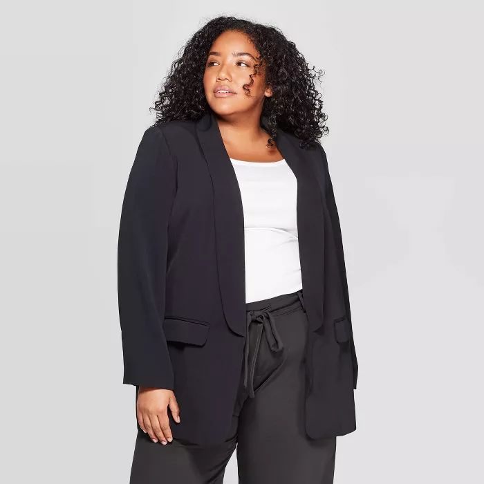 Women's Plus Size Long Sleeve Blazer - A New Day™ Black | Target