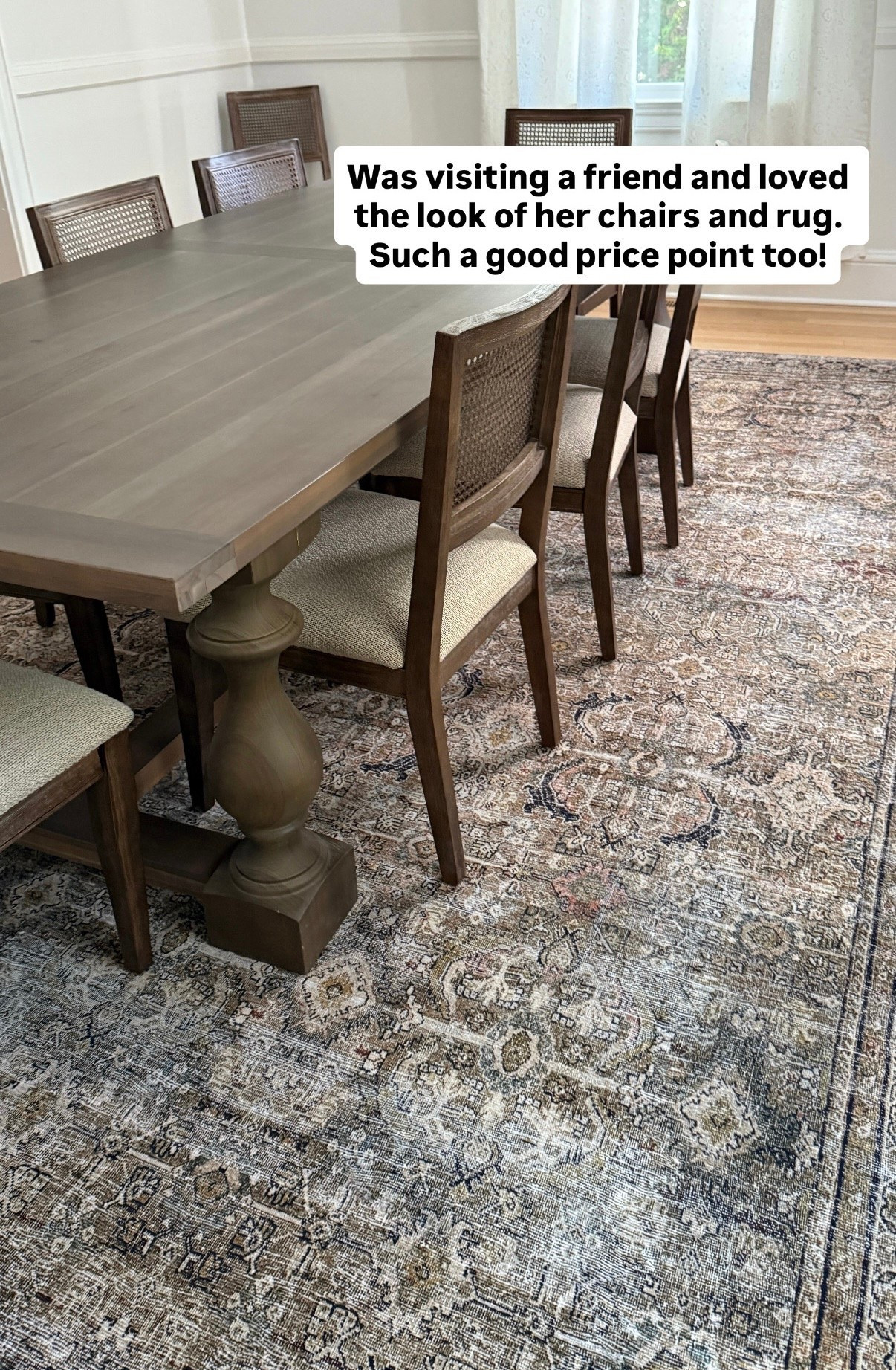 Thanks @cakemama40 for sharing these links with us! Linked exact + a few other rugs on my list too 

• loloi Amazon rug in olive charcoal
• restoration hardware monastery dining table 
• wayfair rattan and wood dining chairs 

#LTKHome