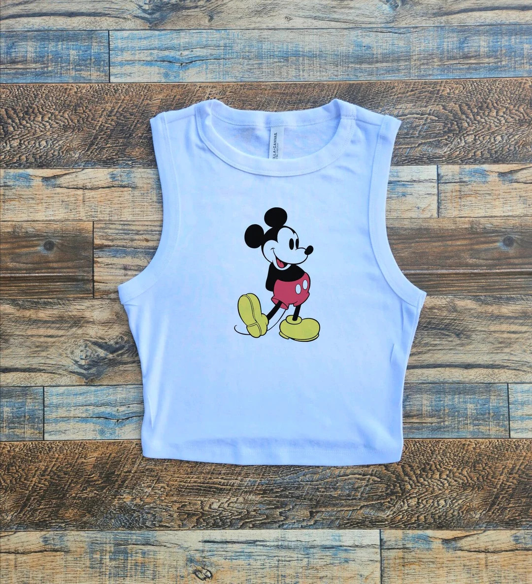 Mickey Crop Tank, Mickey Mouse Tank Top Womens, Retro Mouse Tshirt, Limited Old School Baby Tee, ... | Etsy (US)