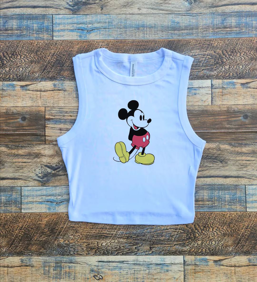 Mickey Crop Tank, Mickey Mouse Tank Top Womens, Retro Mouse Tshirt, Limited Old School Baby Tee, ... | Etsy (US)