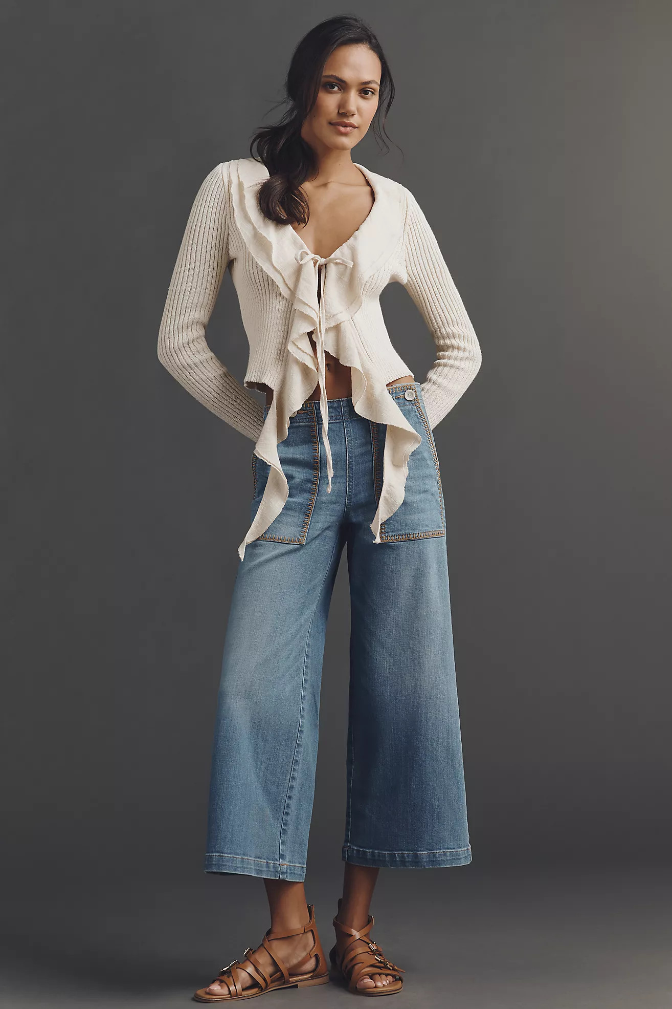 Pilcro Kit Trouser High-Rise Crop Wide-Leg Jeans | Anthropologie (US)
