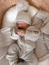 Luna + Luca Classic Cable Knit Baby Blanket - Natural | Luna + Luca