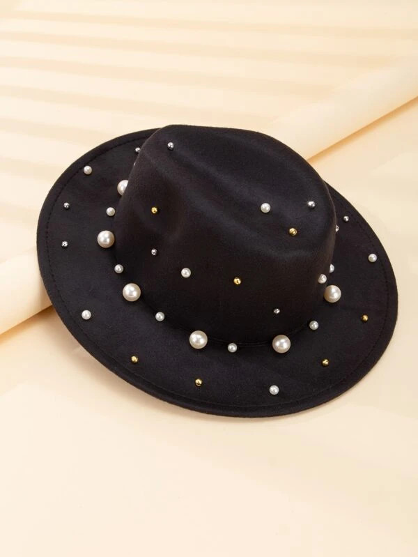 Faux Pearl Decor Fedora Hat
   SKU: sc2208262991187422      
          (22 Reviews)
            U... | SHEIN