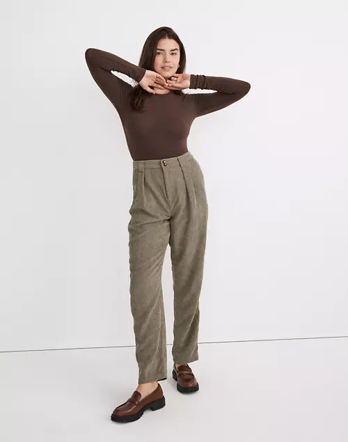 Curvy Corduroy High-Rise Tapered Pants | Madewell