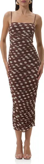 AFRM Hazel Ruched Mesh Midi Dress | Nordstrom | Nordstrom