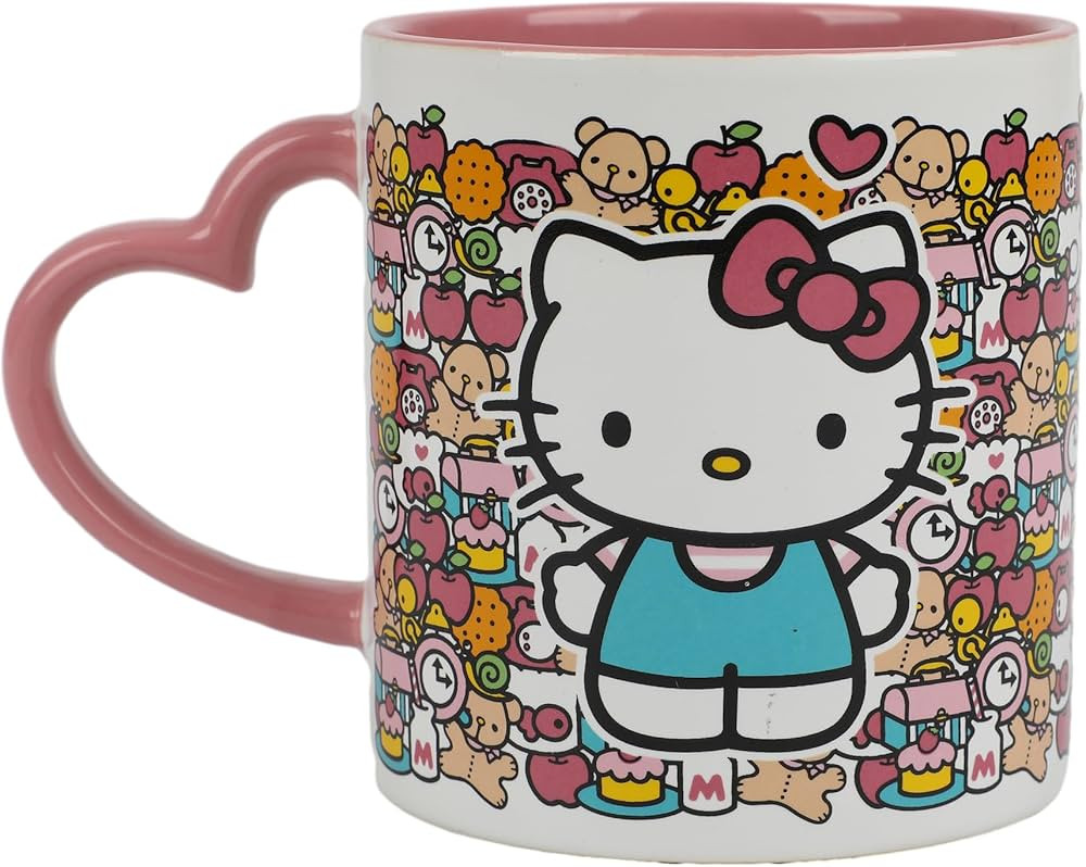 Hello Kitty Mug with Pink Heart Shaped Handle - 16oz Ceramic Mug | Amazon (CA)